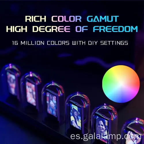 Reloj digital de estilo neón con pantalla de tubo brillante